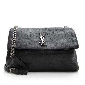 Authentic Saint Laurent West Hollywood croc print black crossbody